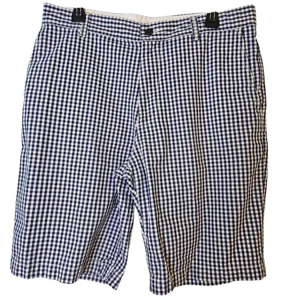 Dockers mens navy /white gingham shorts. Size 34. #999